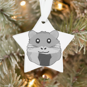 Playful Minimalist Hamster Ornament