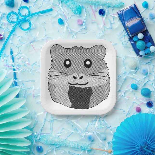 Playful Minimalist Hamster Paper Plate (Party)