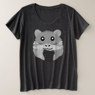 Playful Minimalist Hamster Plus Size T-Shirt