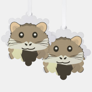 Playful Minimalist Hamster Tree Decoration Card