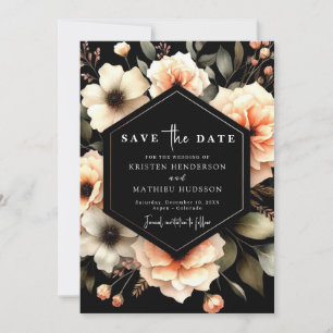 Playful Modern Peach Wedding Save The Date