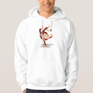 Playful Monkey Doing a Handstand Cute Animal Hoodie