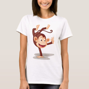 Playful Monkey Doing a Handstand Cute Animal T-Shirt