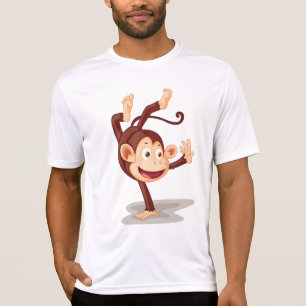 Playful Monkey Doing a Handstand Cute Animal T-Shirt