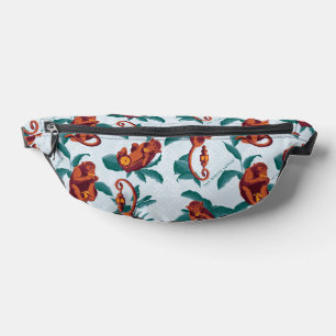 Playful Monkeys Pattern of The White Lotus Bum Bags