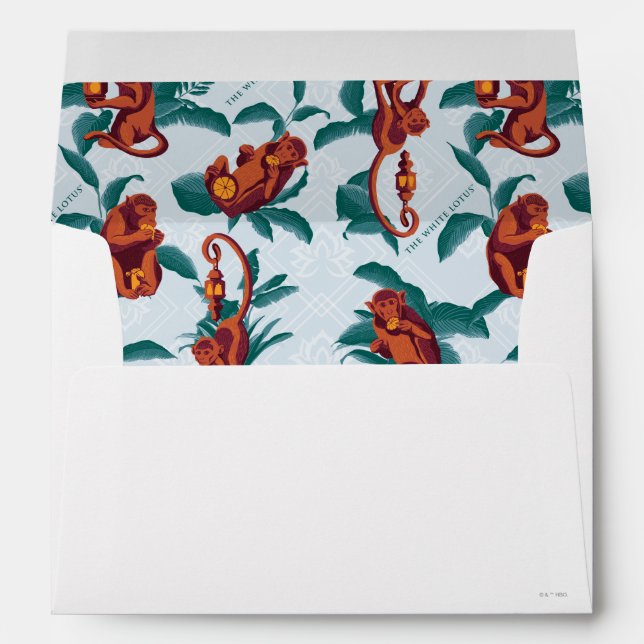 Playful Monkeys Pattern of The White Lotus Envelope (Back (Bottom))