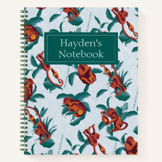 Playful Monkeys Pattern of The White Lotus Notebook