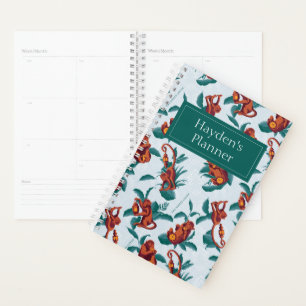 Playful Monkeys Pattern of The White Lotus Planner