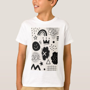 Playful Monochrome Shapes T-Shirt