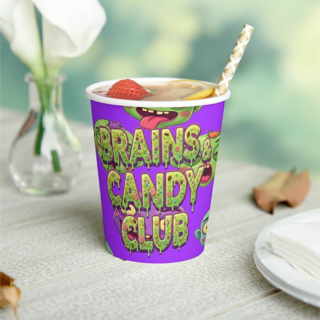 Playful Monsters Zombies For Halloween Paper Cups (Insitu)