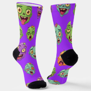 Playful Monsters Zombies For Halloween Socks