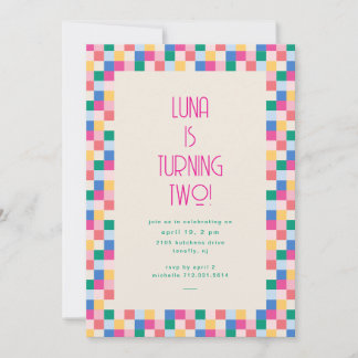 Playful Multicolor Blocks Birthday Party Invitation