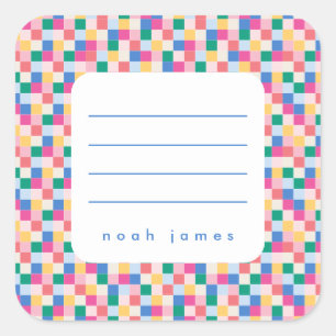Playful Multicolor Blocks Frame Sticker