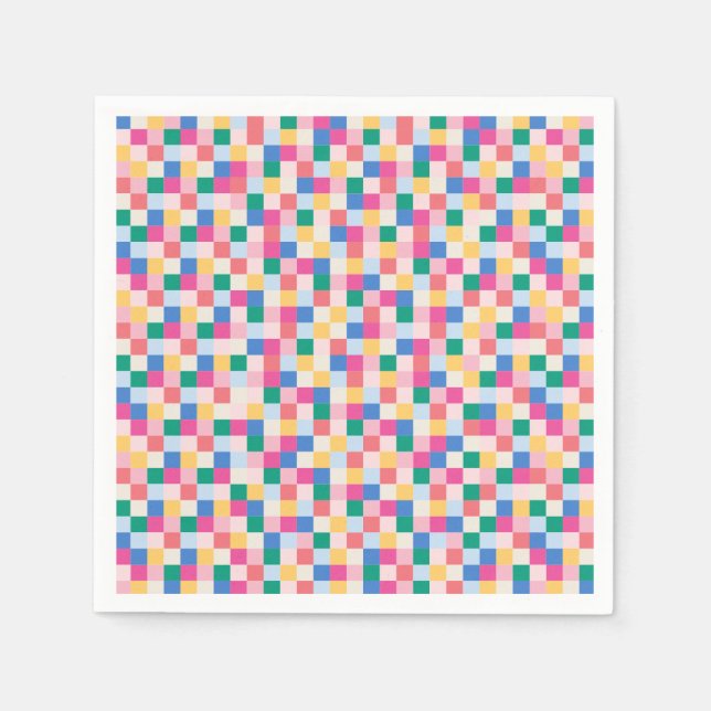 Playful Multicolor Blocks Napkin (Front)