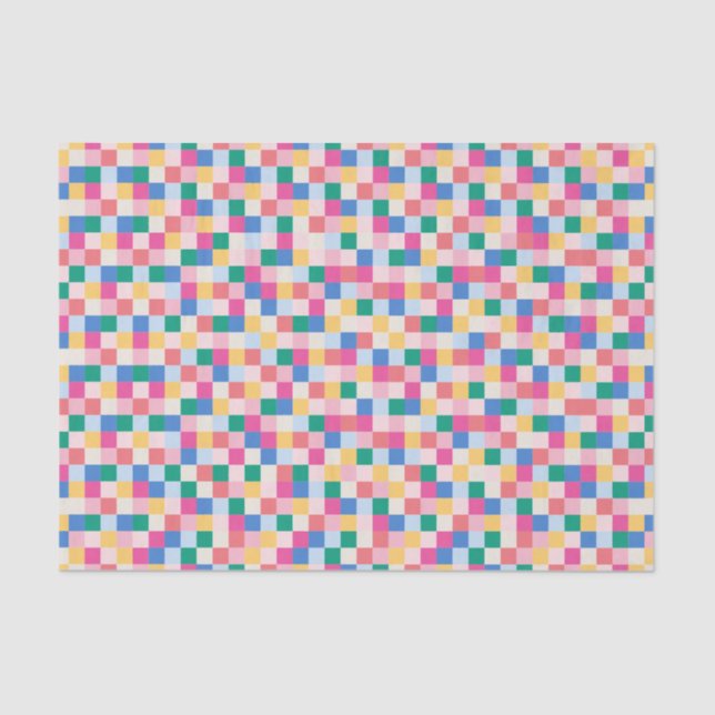 Playful Multicolor Blocks Pattern Tissue Paper (Front)