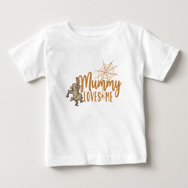 Playful Mummy Baby Tee - Spooky Halloween (Front)