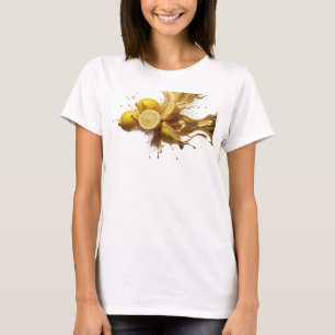 Playful Orange Abstract Lemons Wearable Art T-Shirt