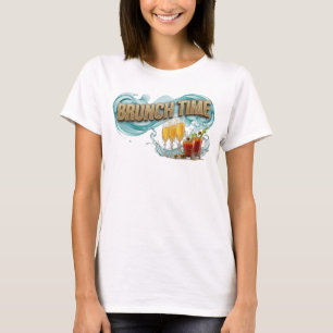 Playful Orange BRUNCH TIME Text Design T-Shirt