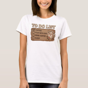 Playful Orange COFFEE PLAY WITH DOG Graphic Design T-Shirt