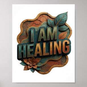 Playful Orange I AM HEALING Poster