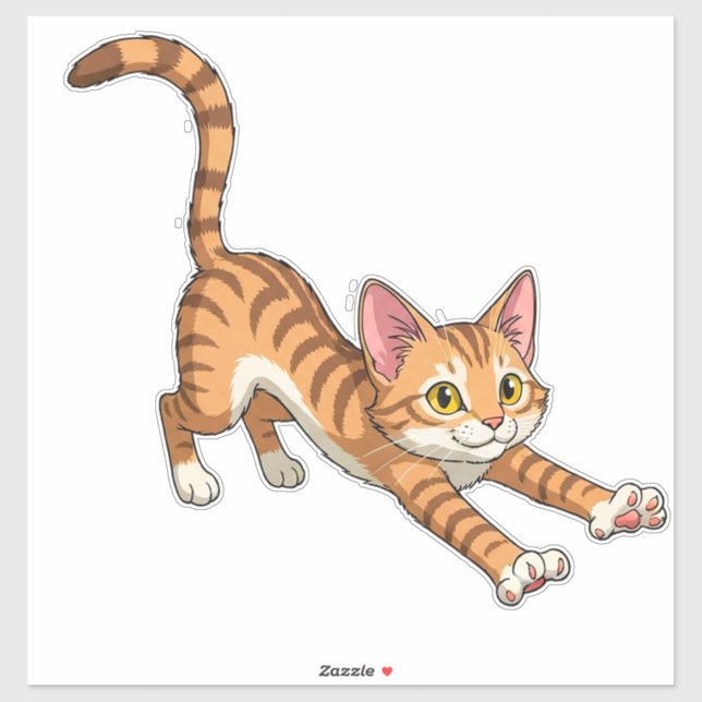 Playful Orange Kitten Cartoon (Sheet)