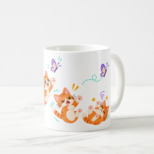 Playful Orange Kittens Coffee Mug (Front Right)