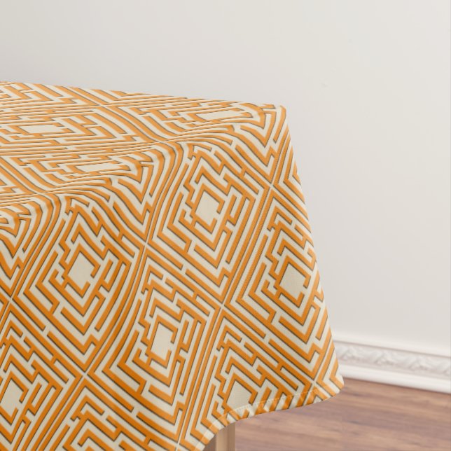 Playful Orange Labyrinth on any Colour Tablecloth (In Situ)