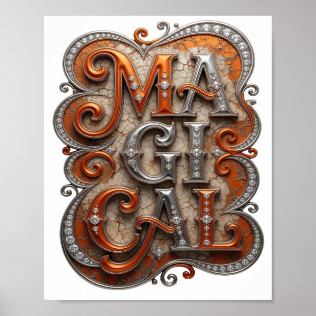 Playful Orange MAGICAL Custom Design Poster (Front)