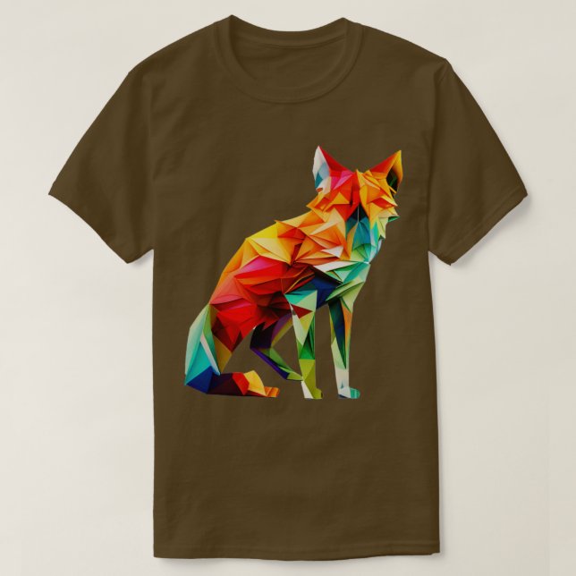 Playful Origami Fox  T-Shirt (Design Front)