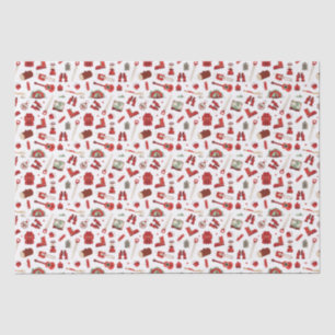 Playful Outdoor Adventure with Camping Icons Tissue Paper
