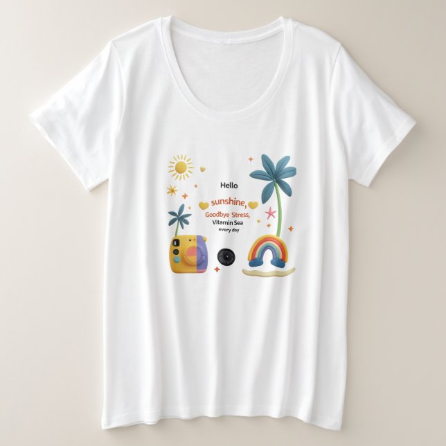playful Paradise” Women’s Plus Size Tee (Design Front)