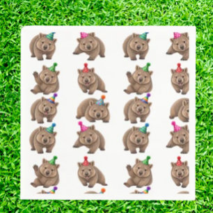 Playful Party Australian Wombats Wrapping Paper