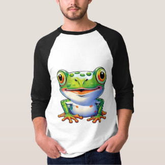 Playful Party Frog Sticker Design T-Shirt
