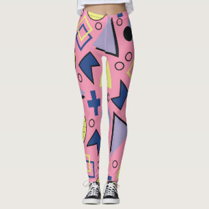 Playful Pastel Memphis Shapes Leggings