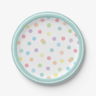 Playful Pastel Polka Dot Paper Plate
