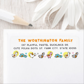 Playful Pastels Baby Ducklings Baby Shower Address