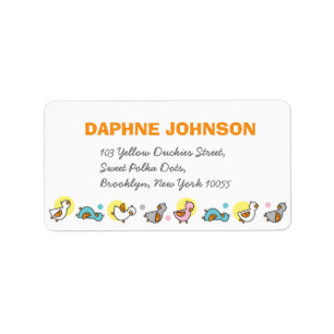 Playful Pastels Baby Ducklings Baby Shower Address Label