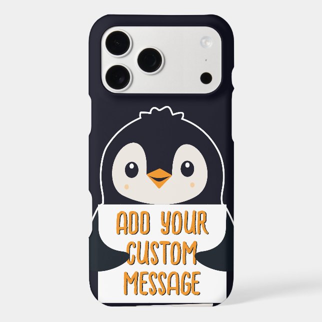 Playful penguin with a sign for your message (Back)