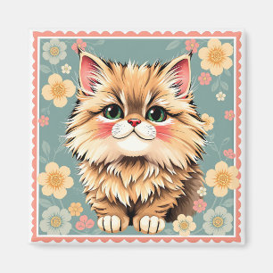 Playful Persian Cat Magnet