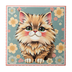 Playful Persian Cat  Tile