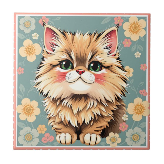 Playful Persian Cat  Tile (Front)