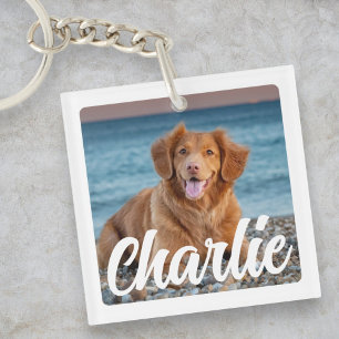 Playful Personalised Dog Lover Photo Pet Key Ring