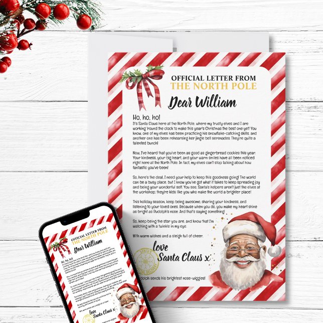 Playful Personalised Nice Kid Letter To Santa Fun  Holiday Card (Playful Personalized Nice Kid Letter To Santa Fun Holiday festive north pole positive encouragement)