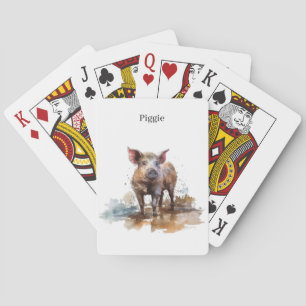 Playful Piglet, custom Playing Cards