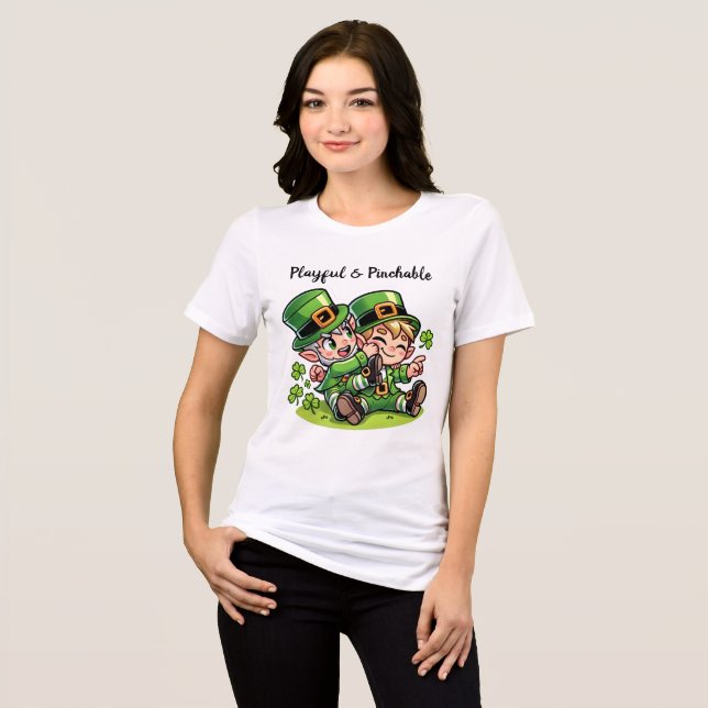 Playful & Pinchable Leprechauns Tri-Blend Shirt (Front Full)