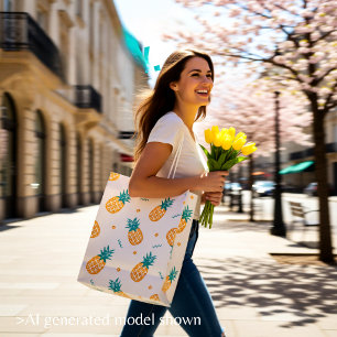 Playful Pineapple Pattern – Tropical Summer Medium Gift Bag
