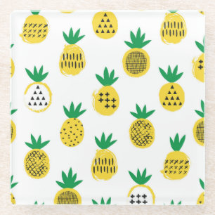 Playful Pineapples: Kid-Friendly Vintage Glass Coaster