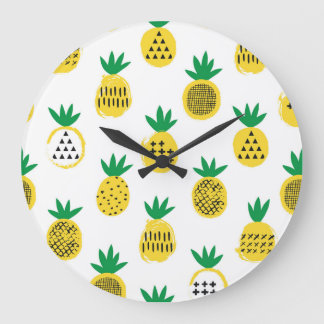 Playful Pineapples: Kid-Friendly Vintage Large Clock