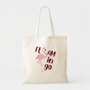 Playful Pink Flamingo Typography Art Tote Bag