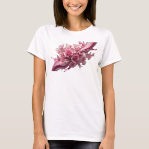 Playful Pink FLOWERS ARE THE LANGUAGE OF THE HEART T-Shirt